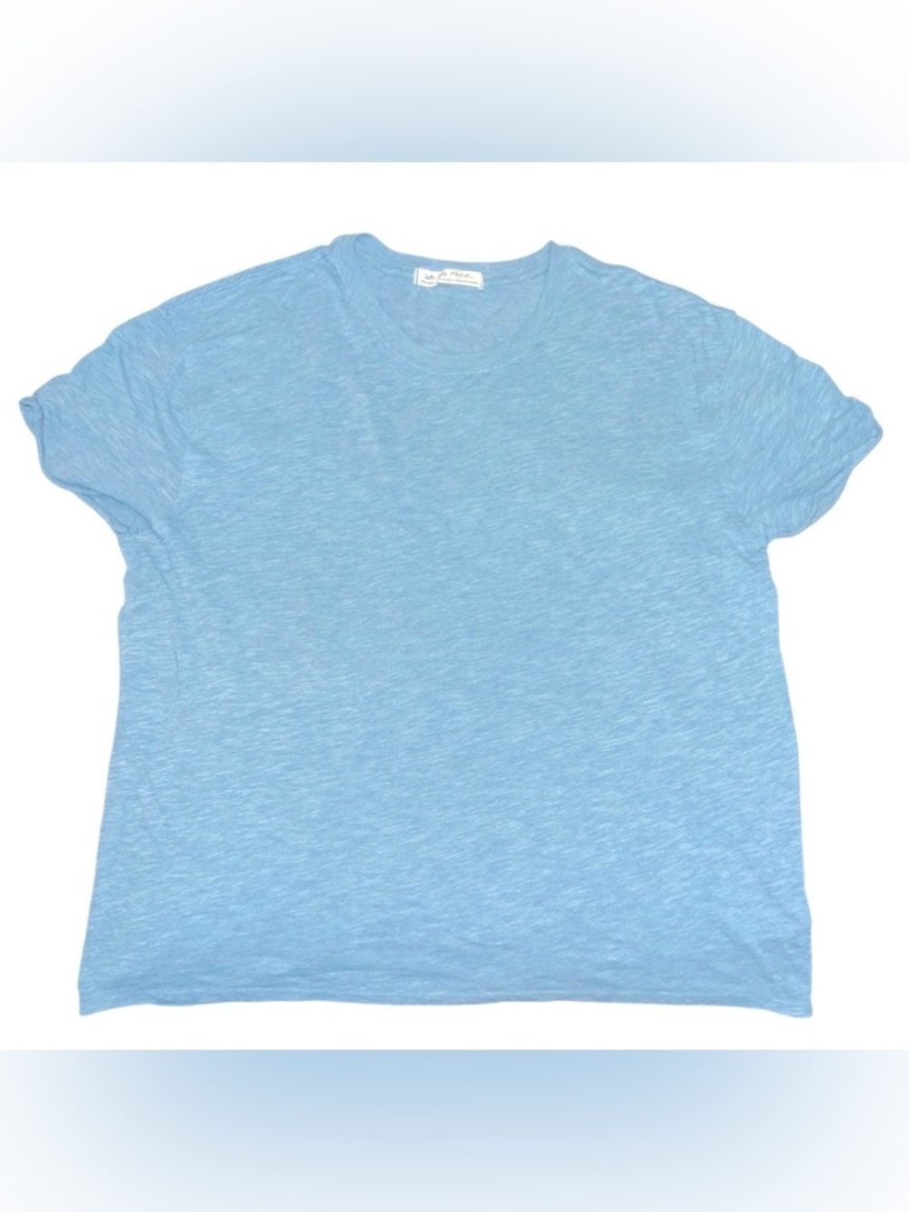 We The Free Light Blue Marled Short Sleeve Tee